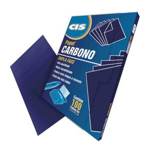 Kit Papel Carbono Dupla Face Azul - Cis - com 100 Unidades