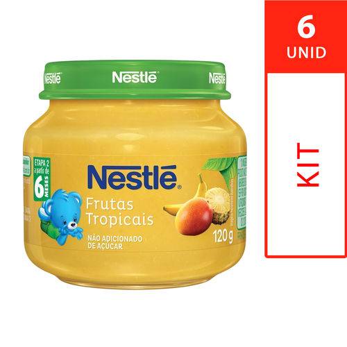 Kit Papinha da Nestle - Frutas Tropicais - 6 Unidades - 120g