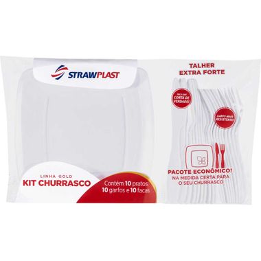 Kit para Churrasco Branco Strawplast
