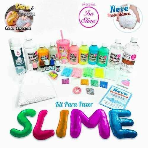 Kit para Fazer Slime Premium Isa Slime Original+neve