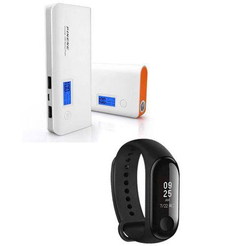 Kit para Presente Relógio Xiaomi Mi Band 3 Smartwatch para Android com Carregador Portatil Pineng 20.000