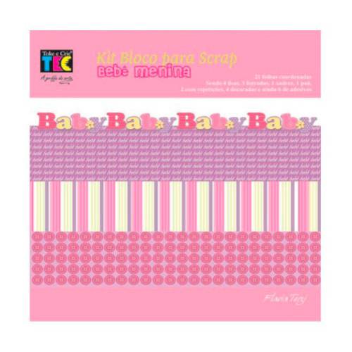Kit para Scrapbook Mini II Bebê Menina - TEC