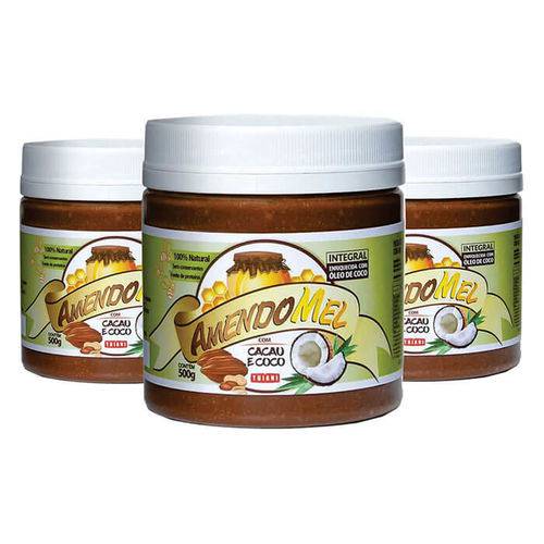 Kit Pasta Amendoim 3 Unidades - Mel, Cacau e Coco - 500g - Thiani