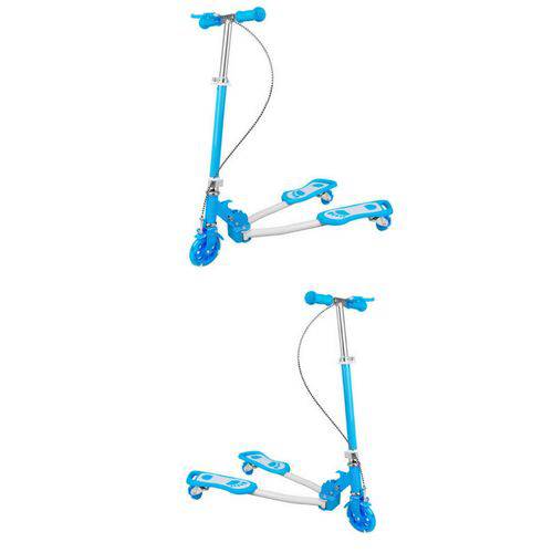 Kit 2 Patinete Frog Infantil 3 Rodas com Luzes Azul Dm Toys