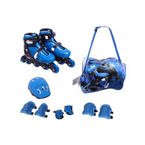Kit Patins Radical Roller Infantil Completo com Capacete e Proteções Bel Sports