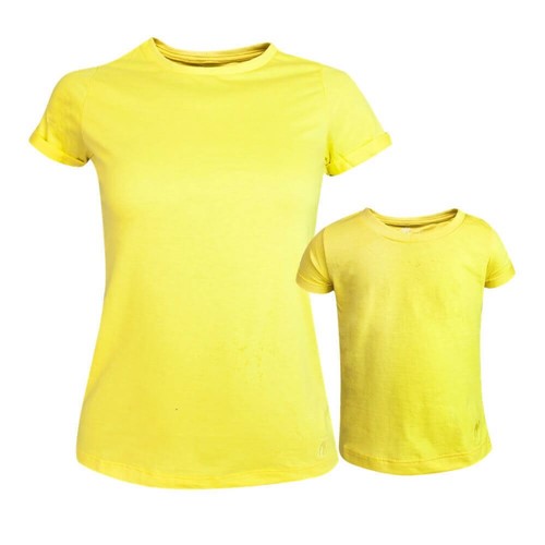 Kit 2 Peças T-shirt Amarelo Mãe e Filha