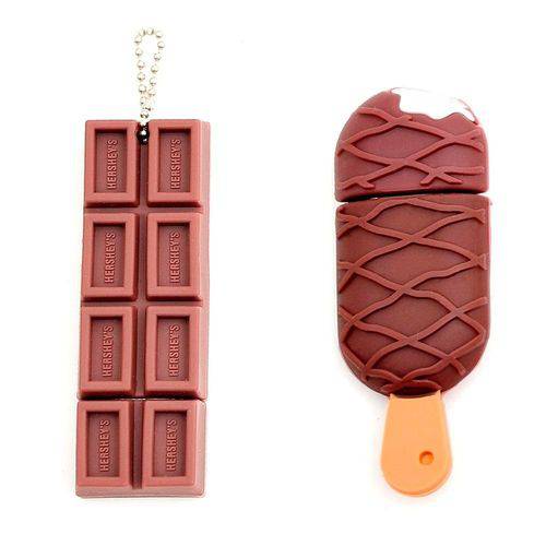 Kit Pen Drive Barra Chocolate + Picolé Risco