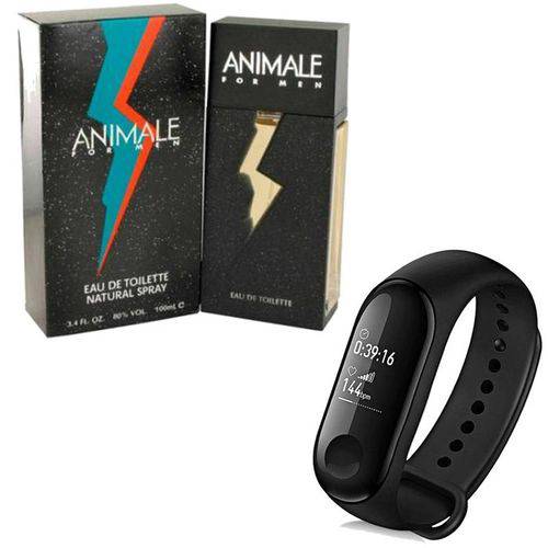 Kit Perfume Animale For Men 100ml com Pulseira Inteligente Mi Band 3- Xiaomi