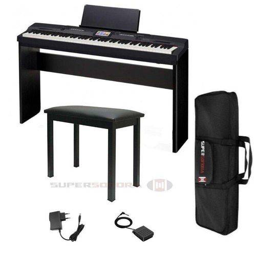 Kit Piano Digital Casio Priva Px-360m Preto 88 Teclas -tela Touch Colorida + Estante P/ Piano Cs-67b