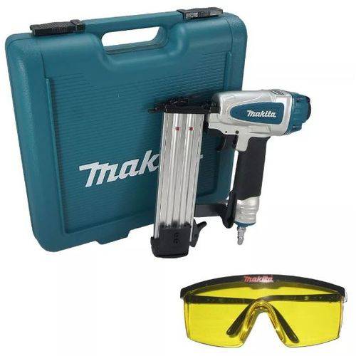 Kit Pinador Pneumático Af505n + Óculos de Segurança Lente Âmbar 004115-1 - Makit