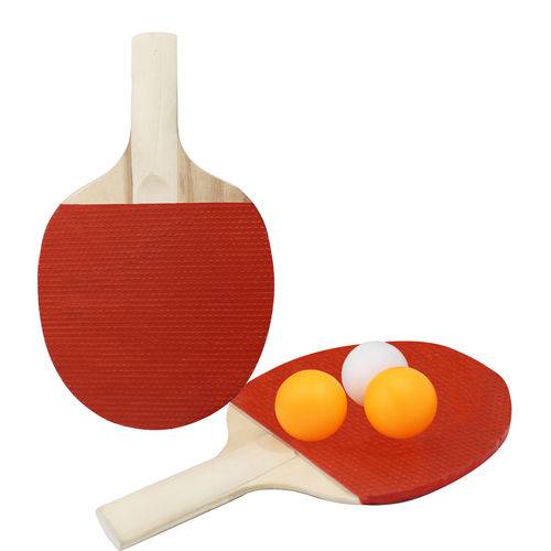 Kit Ping Pong com 5 Pecas 2 Raquetes e 3 Bolas Western