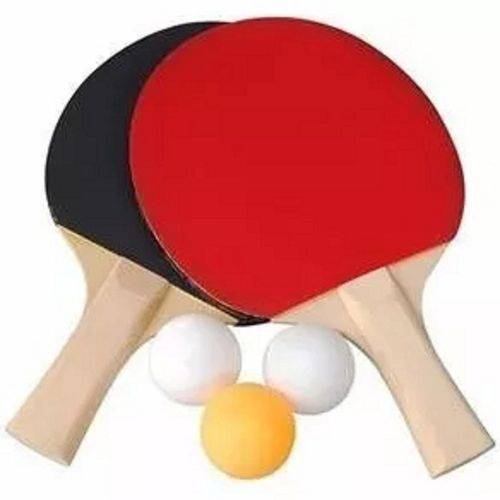 Kit Ping-pong com 2 Raquetes e 3 Bolas