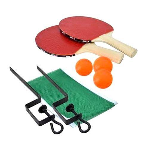Kit Ping Pong Raquetes Bolinhas Rede Suporte