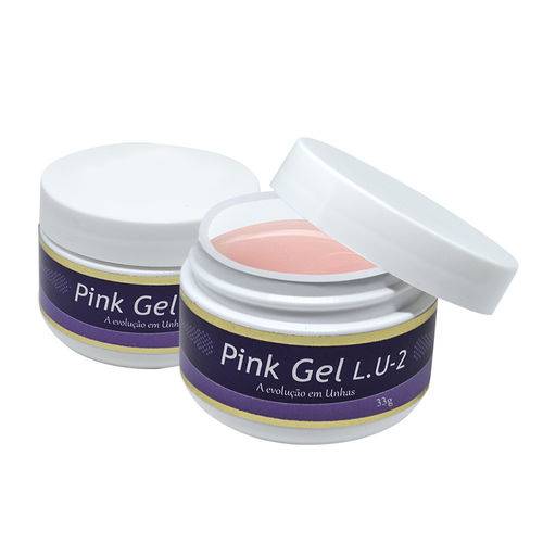 Kit 2 Pink Gel Lu2 Piubella Unhas de Fibra Nail 33g