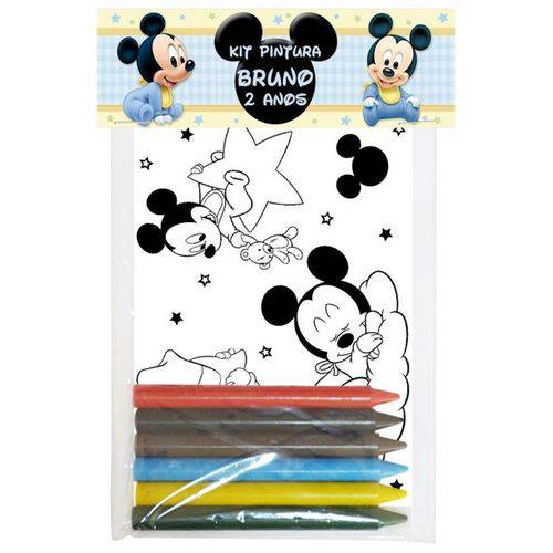 Kit Pintura Baby Mickey com 10 Unds