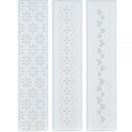 Kit Placa para Relevo 2D Elegance 3,2 X 14,6cm Corações e Flores