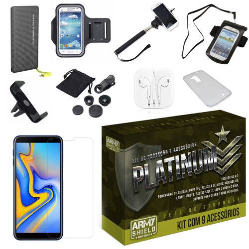 Kit Platinum Galaxy J6 Plus com 9 Acessórios - Armyshield