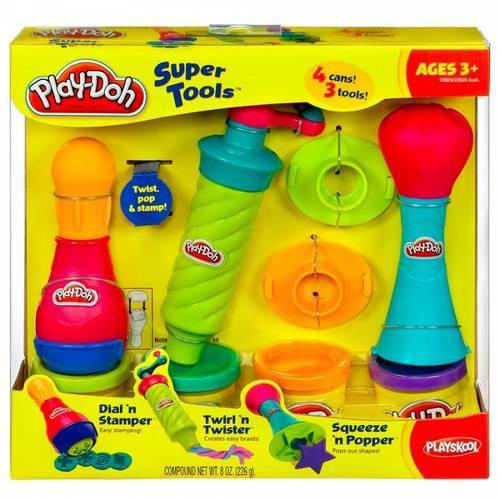 Kit Play-Doh Ferramentas - Molde-Carimbo-Trançador - Hasbro
