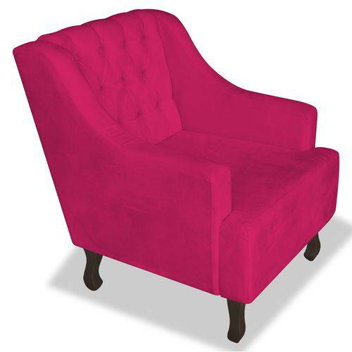 Poltrona Cadeira Dante Luiz Xv para Sala Escritório Recepção Corino Pink - AM DECOR