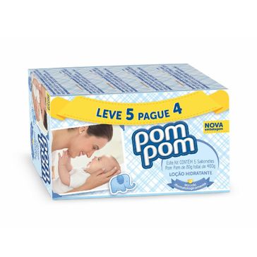 Kit Pom Pom Sabonete 80g 5 Unidades