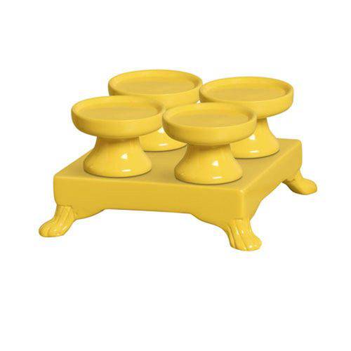 Kit Porta Cup Cakes Amarelo para Festas 11,5x20,5 Cm