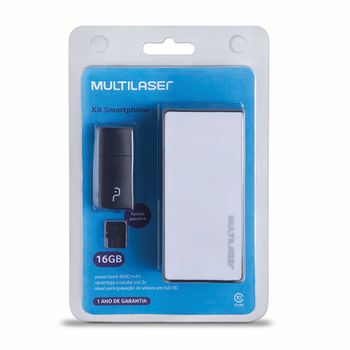 Kit Power Bank + Pendrive + Cartão de Memória Micro SD com 16GB Multilaser - MC220 MC220