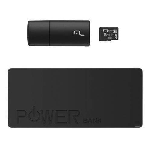 Kit Power Bank + Pendrive + Cartão de Memória Micro Sd com 16gb Multilaser - Mc220
