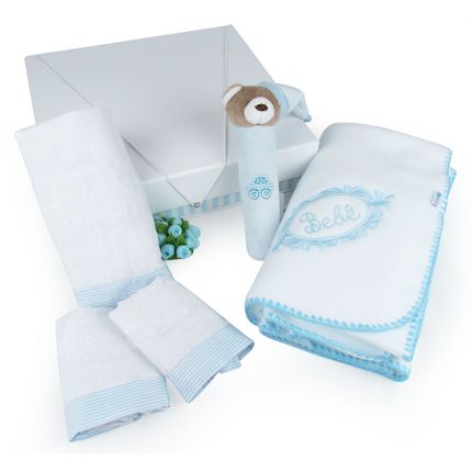 Kit Presente Caixa Soft Bebê Azul