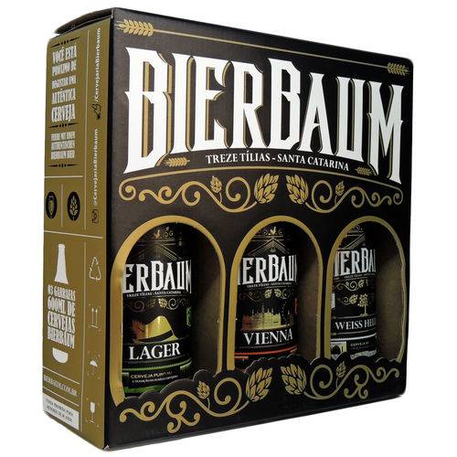 Kit Presente Cervejaria Bierbaum com 3 Cervejas 600ml Cada