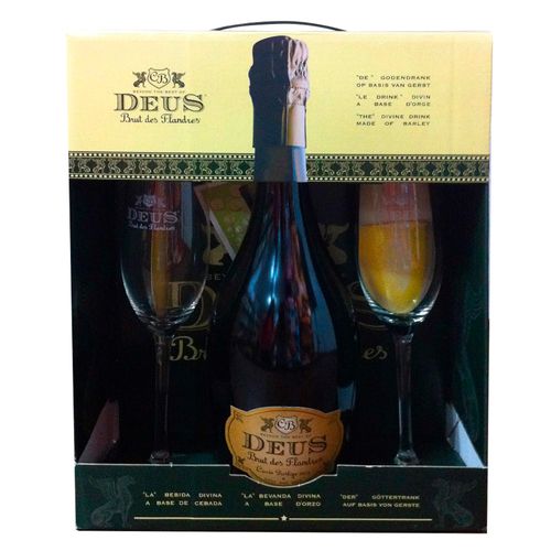 Kit Presenteável Cerveja Deus - 750ml + 2 Taças
