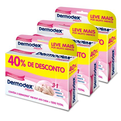 Kit Promoção Dermodex Prevent 120g - 40% OFF - 3 Unid.