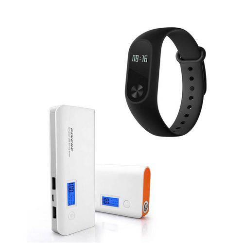 Kit Promoção Relógio Xiaomi Mi Band 2 Smart Watch para Android com Carregador Portatil Power Bank Pinneng 20000