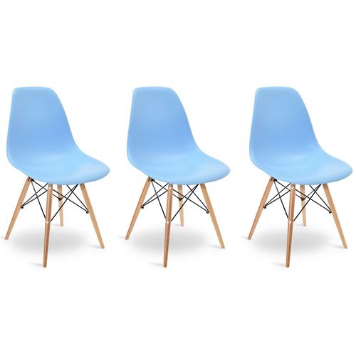 Kit Promocional 03 Cadeiras Eames DSW Azul Azul