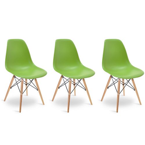 Kit Promocional 03 Cadeiras Eames DSW Verde Verde