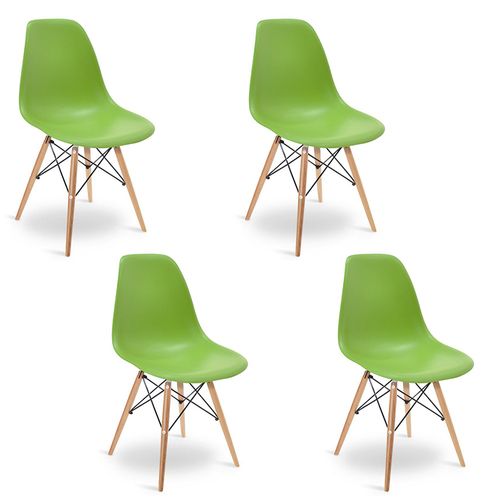 Kit Promocional 04 Cadeiras Eames DSW Verde Verde