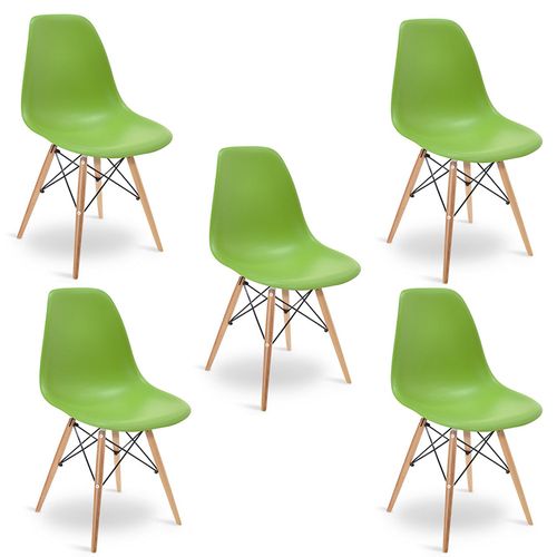 Kit Promocional 05 Cadeiras Eames DSW Verde Verde