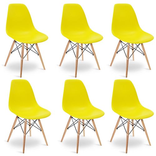 Kit Promocional 06 Cadeiras Eames DSW Amarela Amarela