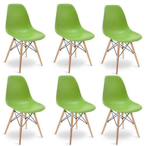 Kit Promocional 06 Cadeiras Eames DSW Verde Verde