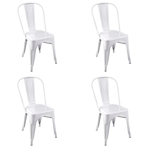 Kit Promocional 4 Cadeiras Tolix Brancas Brancas