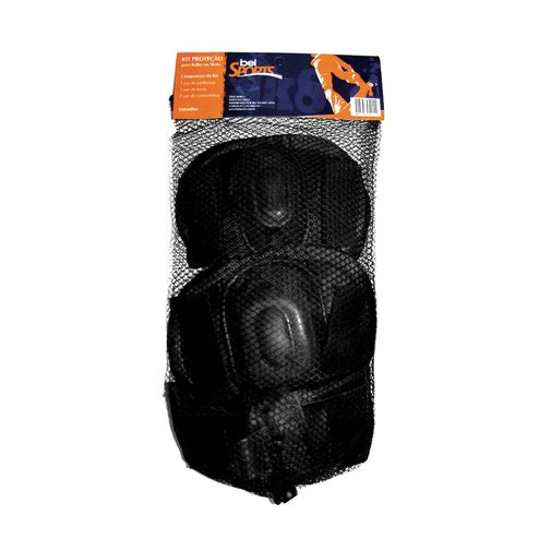 Kit Proteção para Roller ou Skate G Preto - Bel Sports