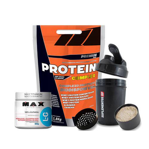 Kit Protein Complex 1800g + Glutamina 300g + Shakeira Blender C/ Mola