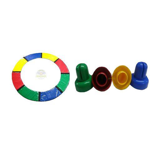 Kit Protetor de Molas para Cama Elástica 2,44 Metros Mais 06 Ponteiras Coloridas para Hastes Suprema Brinquedos
