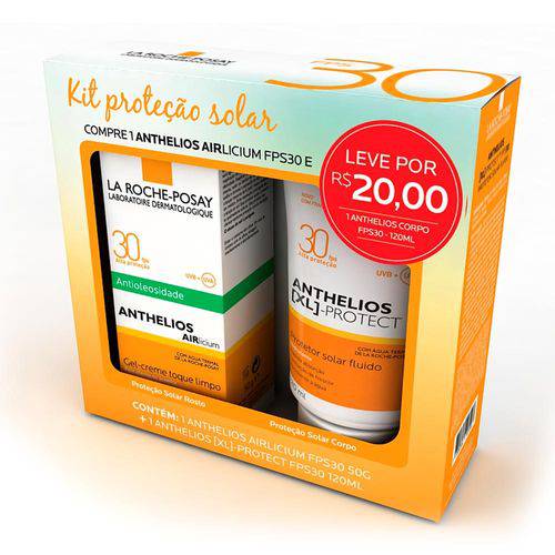 Kit Protetor Solar La Roche-Posay FPS30 Anthelios Airlicium 50g + Xl-Protect 120ml