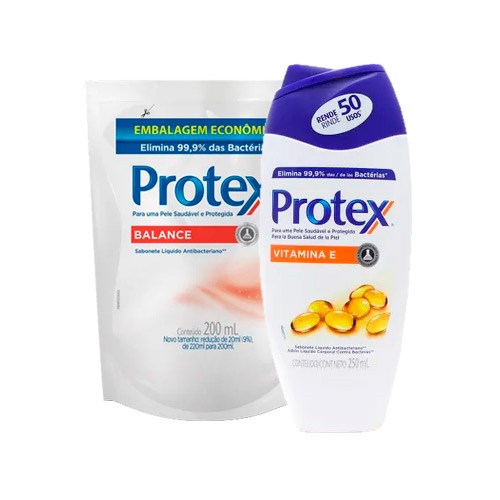 Kit Protex Sabonete Líquido Vitamina e 250ml + Refil Balance 200ml
