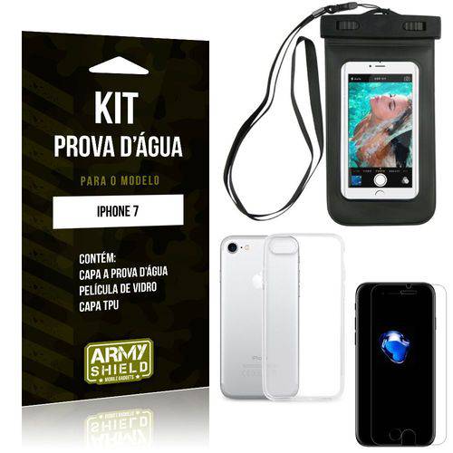 Kit Prova D'água Apple IPhone 7 Capa a Prova D'água + Capa + Película de Vidro - Armyshield