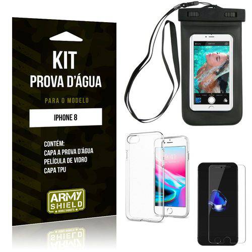 Kit Prova D'água Apple IPhone 8 Capa a Prova D'água + Capa + Película de Vidro - Armyshield