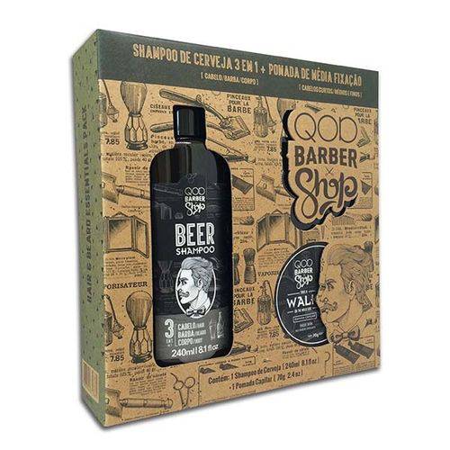 Kit Qod Barber Shop Beer Shampoo & Pomada Walk