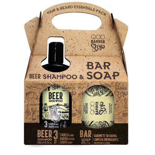 Kit - QOD Barber Shop - Beer Shampoo e Bar Soap