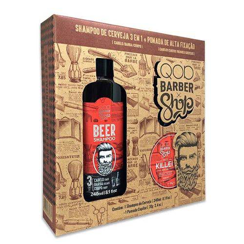 Kit Qod Barber Shop Beer Shampoo e Pomada Killer