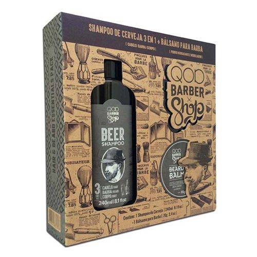 Kit - QOD Barber Shop - Shampoo de Cerveja e Balm Barba